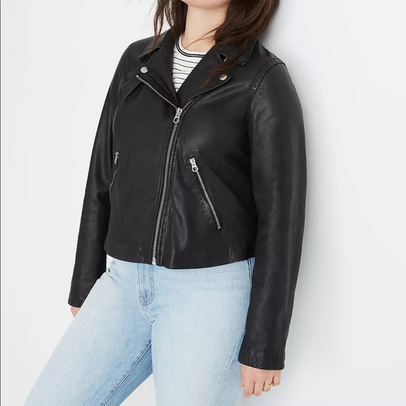 Madewell Jackets & Blazers - Madewell black leather motorcycle jacket